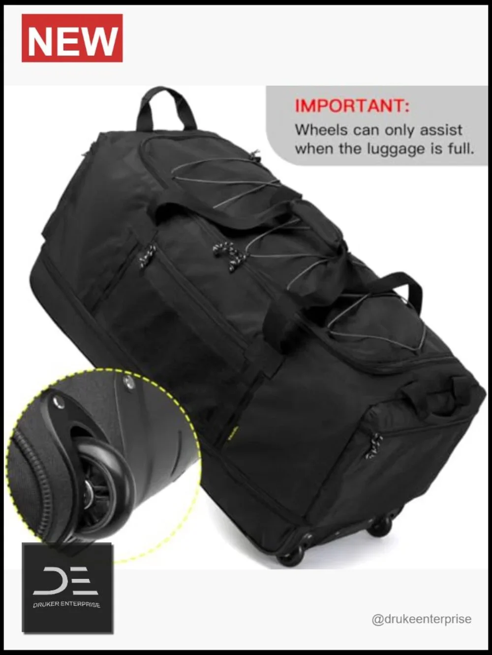 Collapsible Wheeled Duffle Bag 130-170L Expandable Travel Duffel Heavy Duty